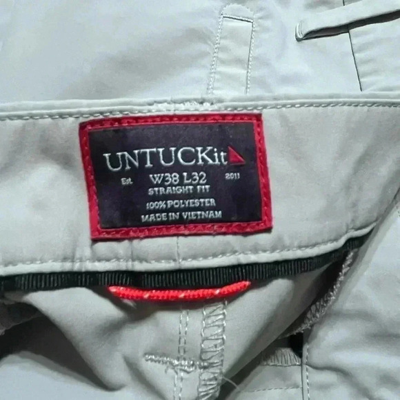 Untuckit Pants Straight Fit Men Sz 38 x 32 Gray - Picture 2 of 10